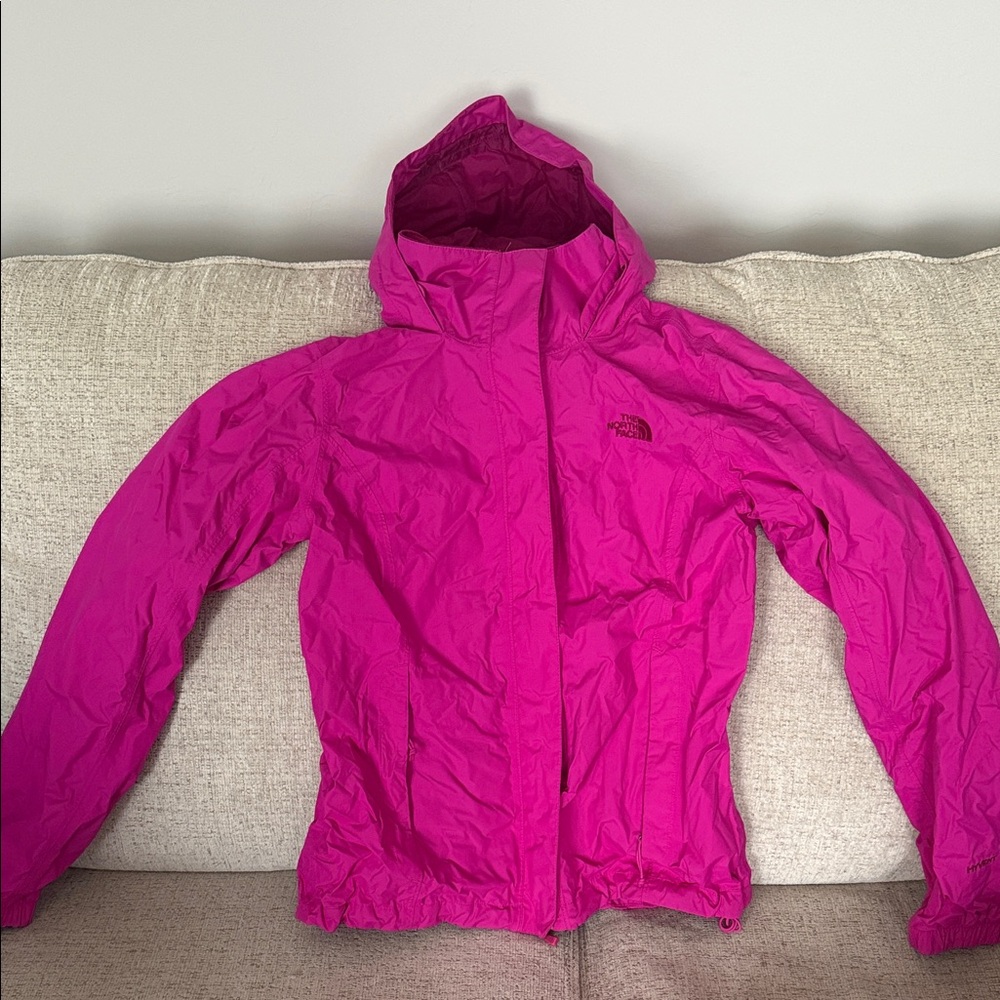 The North Face Fuchsia Hooded Rain Jacket